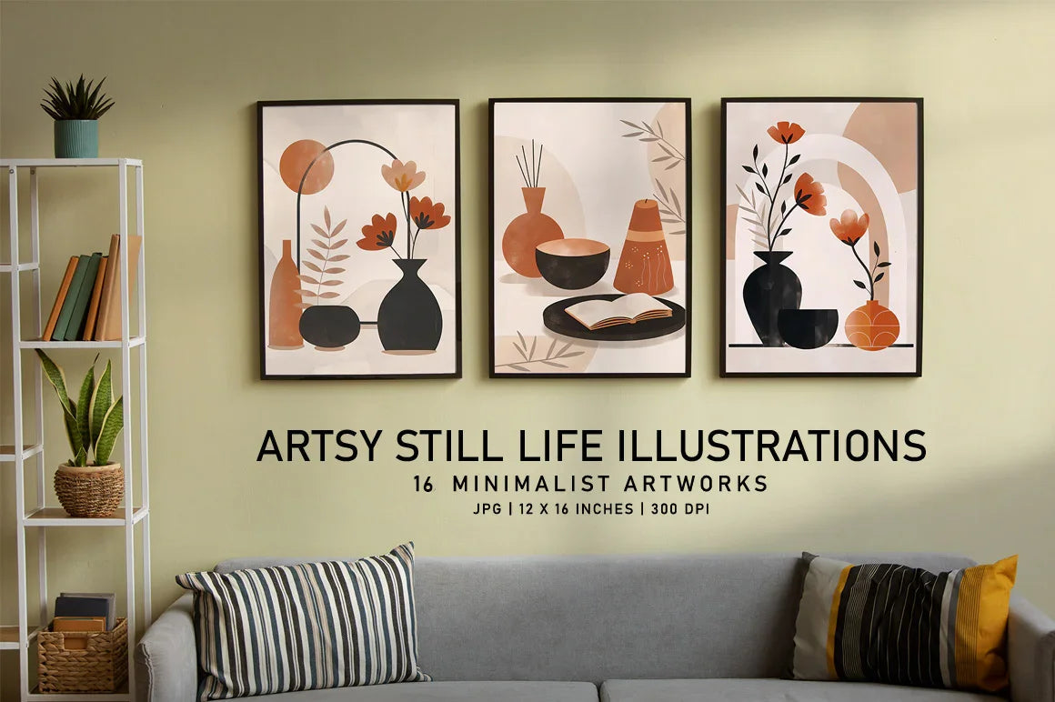 Artsy Still Life Illustrations - Wall Art - CraftNest - Digital Crafting and Art