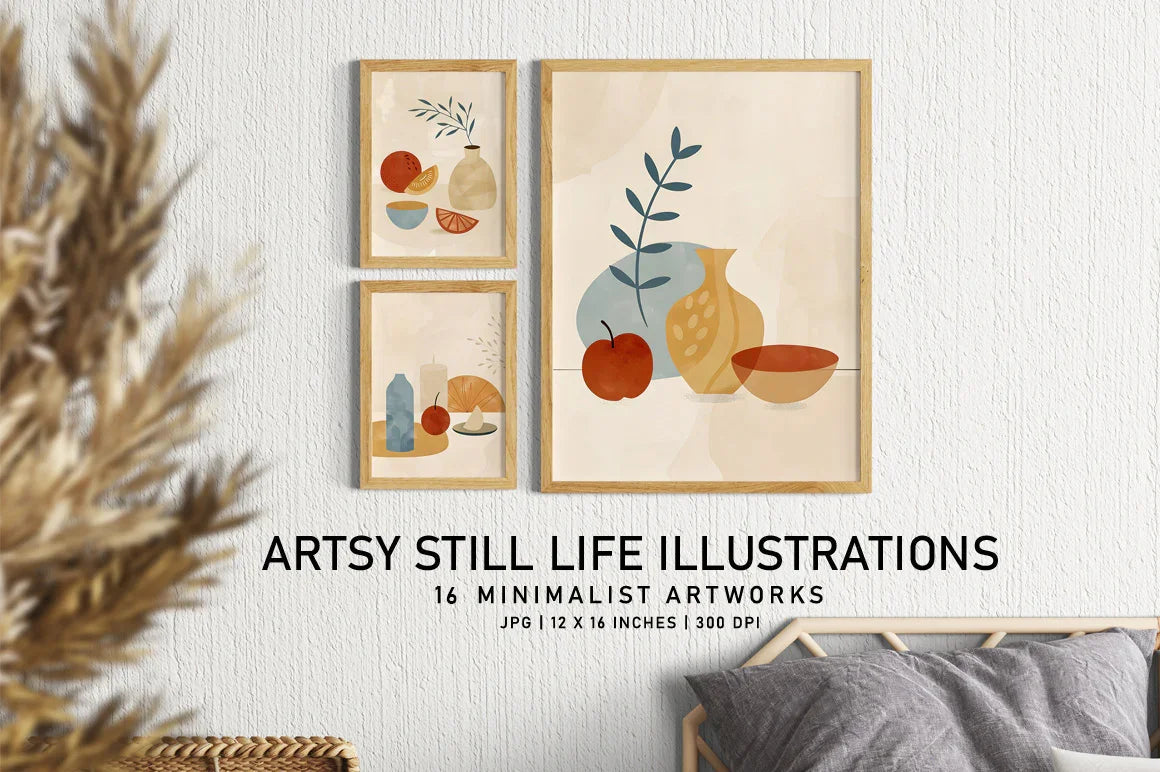 Artsy Still Life Illustrations - Wall Art - CraftNest - Digital Crafting and Art
