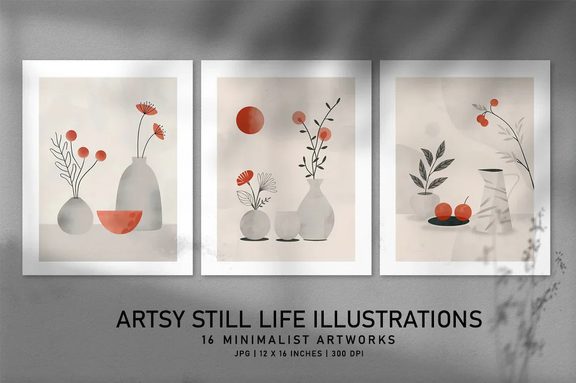 Artsy Still Life Illustrations - Wall Art - CraftNest - Digital Crafting and Art