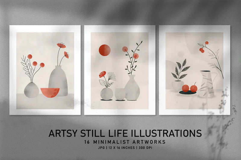 Artsy Still Life Illustrations - Wall Art - CraftNest - Digital Crafting and Art