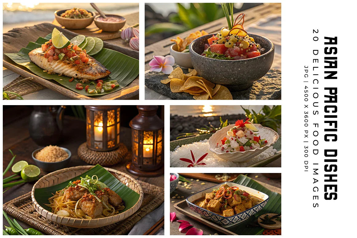 Asian Pacific Dishes - Stock Images - CraftNest - Digital Crafting and Art