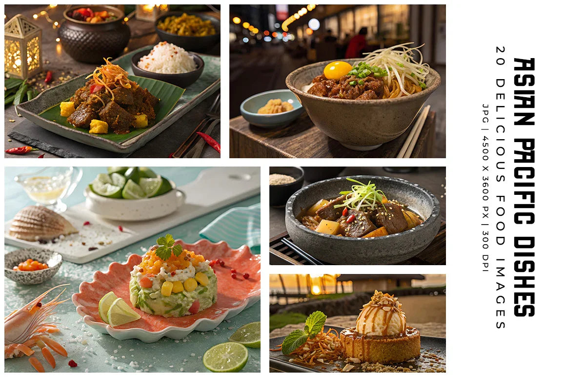 Asian Pacific Dishes - Stock Images - CraftNest - Digital Crafting and Art