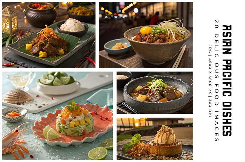 Asian Pacific Dishes - Stock Images - CraftNest - Digital Crafting and Art