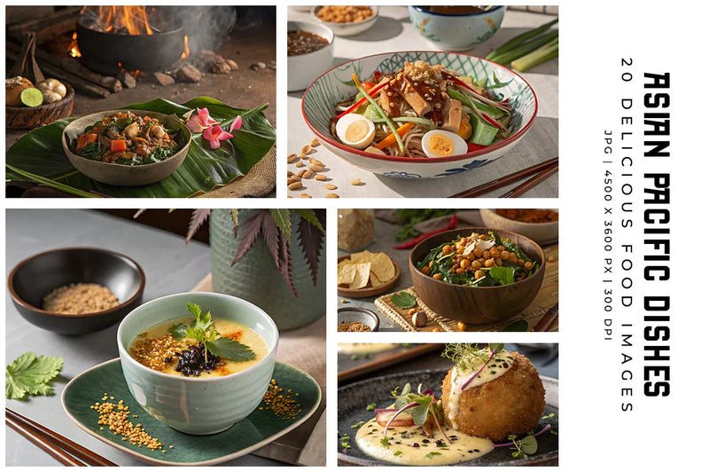Asian Pacific Dishes - Stock Images - CraftNest - Digital Crafting and Art