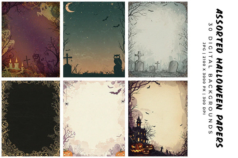 Assorted Halloween Papers - CraftNest - Digital Crafting and Art