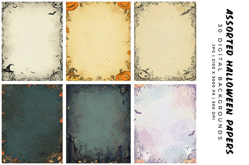 Assorted Halloween Papers - CraftNest - Digital Crafting and Art