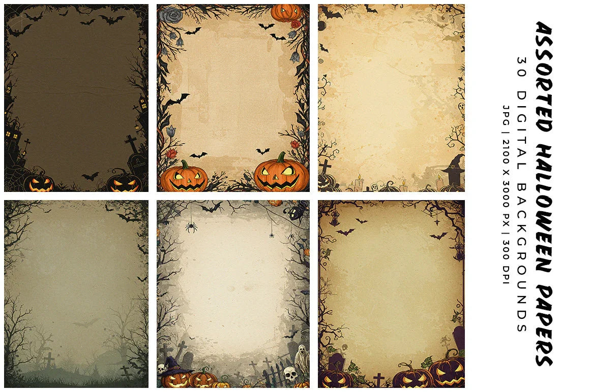 Assorted Halloween Papers - CraftNest - Digital Crafting and Art