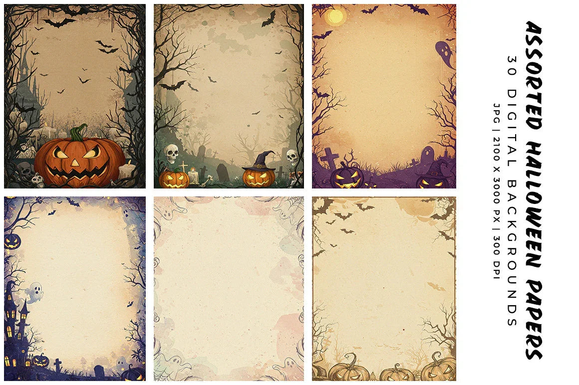 Assorted Halloween Papers - CraftNest - Digital Crafting and Art