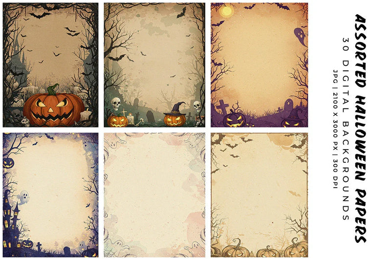 Assorted Halloween Papers - CraftNest - Digital Crafting and Art