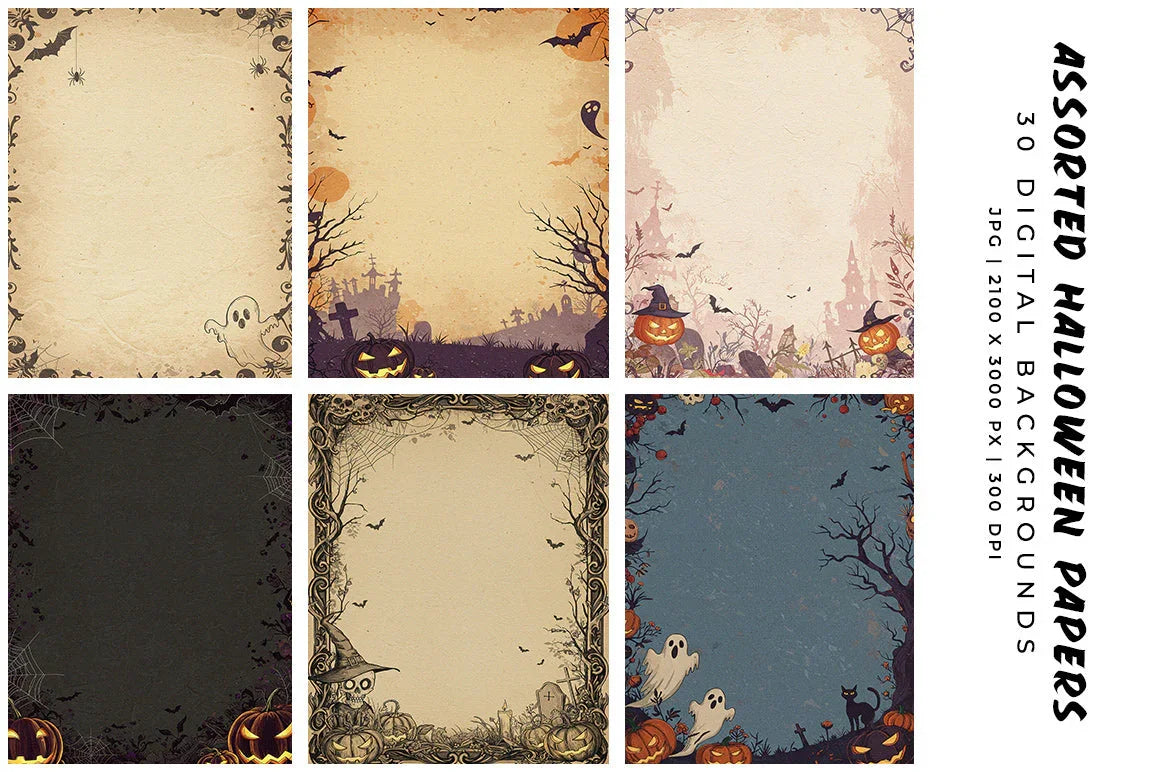 Assorted Halloween Papers - CraftNest - Digital Crafting and Art