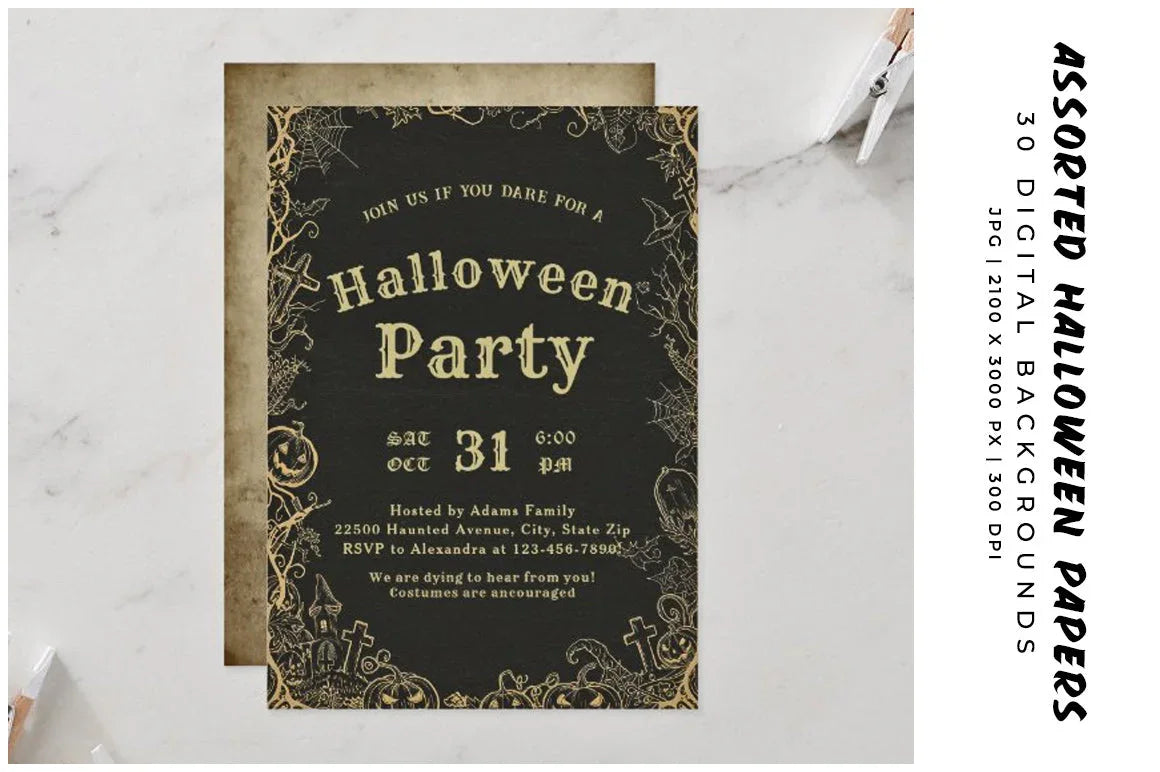 Assorted Halloween Papers - CraftNest - Digital Crafting and Art