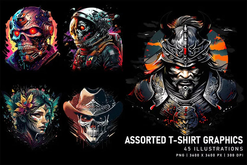 Assorted T-Shirt Graphics - Funky & Groovy - CraftNest - Digital Crafting and Art