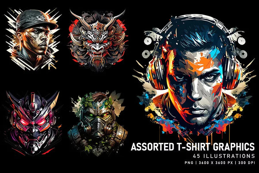 Assorted T-Shirt Graphics - Funky & Groovy - CraftNest - Digital Crafting and Art