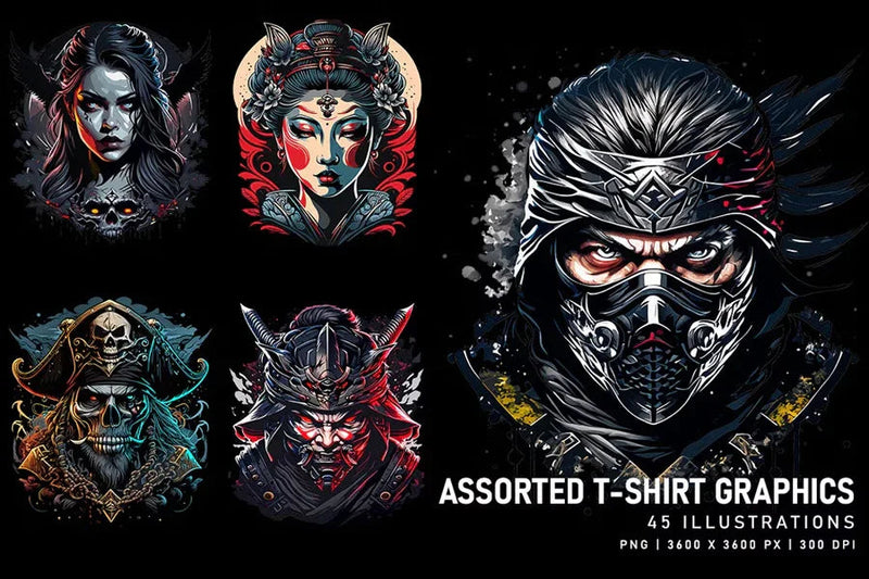 Assorted T-Shirt Graphics - Funky & Groovy - CraftNest - Digital Crafting and Art