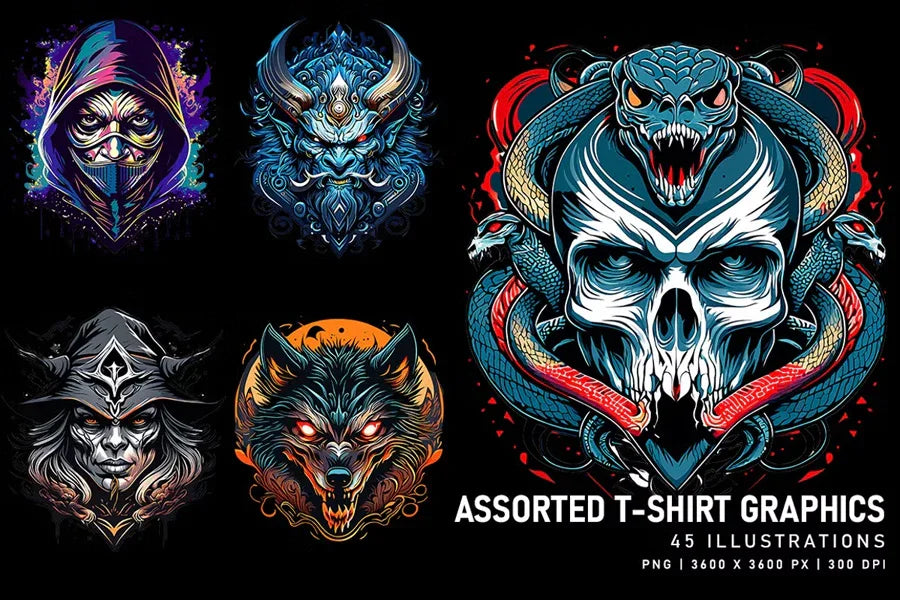 Assorted T-Shirt Graphics - Funky & Groovy - CraftNest - Digital Crafting and Art