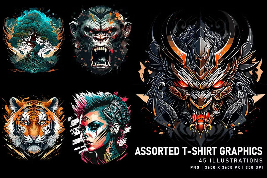Assorted T-Shirt Graphics - Funky & Groovy - CraftNest - Digital Crafting and Art