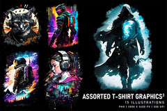 Assorted T-Shirt Graphics V3 - Funky & Groovy - CraftNest - Digital Crafting and Art