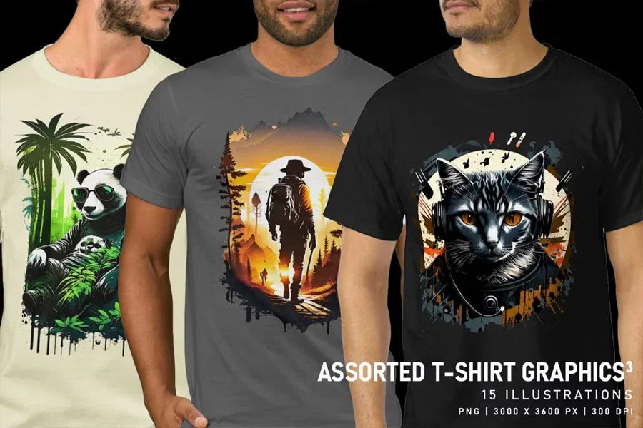 Assorted T-Shirt Graphics V3 - Funky & Groovy - CraftNest - Digital Crafting and Art