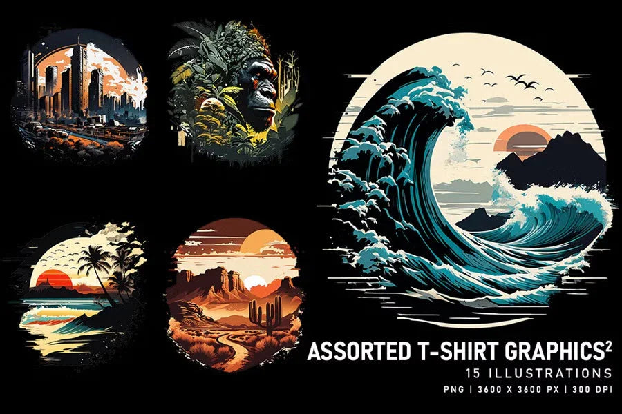 Assorted T-Shirt Graphics V2 - Funky & Groovy