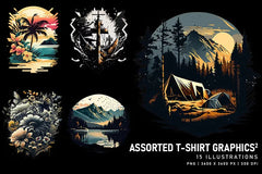 Assorted T-Shirt Graphics V2 - Funky & Groovy - CraftNest - Digital Crafting and Art