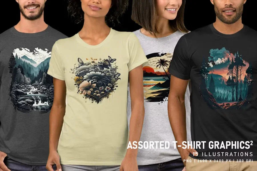 Assorted T-Shirt Graphics V2 - Funky & Groovy - CraftNest - Digital Crafting and Art