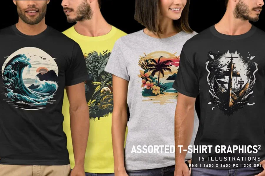 Assorted T-Shirt Graphics V2 - Funky & Groovy - CraftNest - Digital Crafting and Art