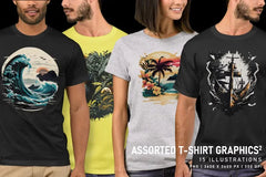 Assorted T-Shirt Graphics V2 - Funky & Groovy - CraftNest - Digital Crafting and Art