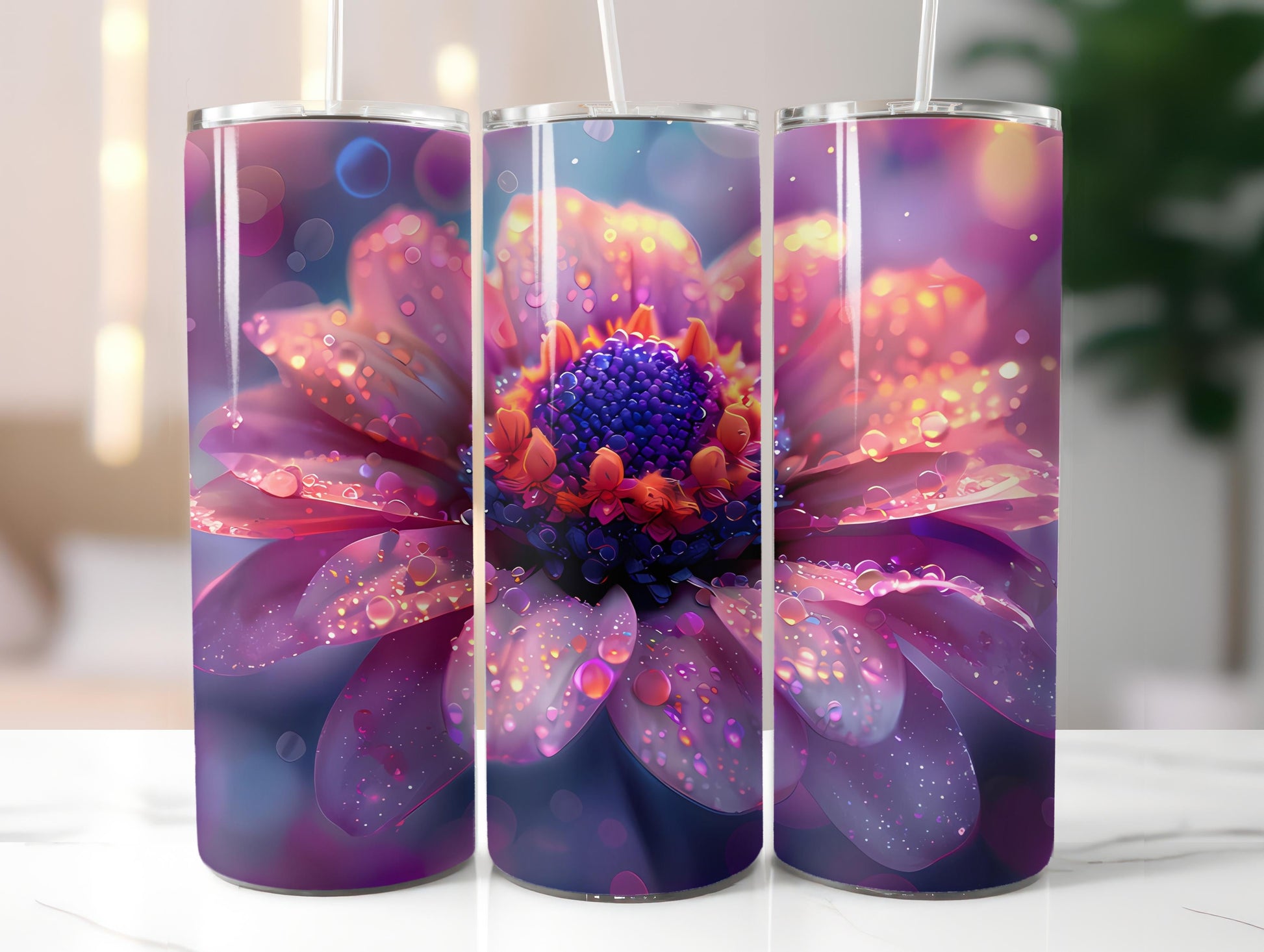 Asters Flowers Tumbler Wrap - CraftNest - Digital Crafting and Art
