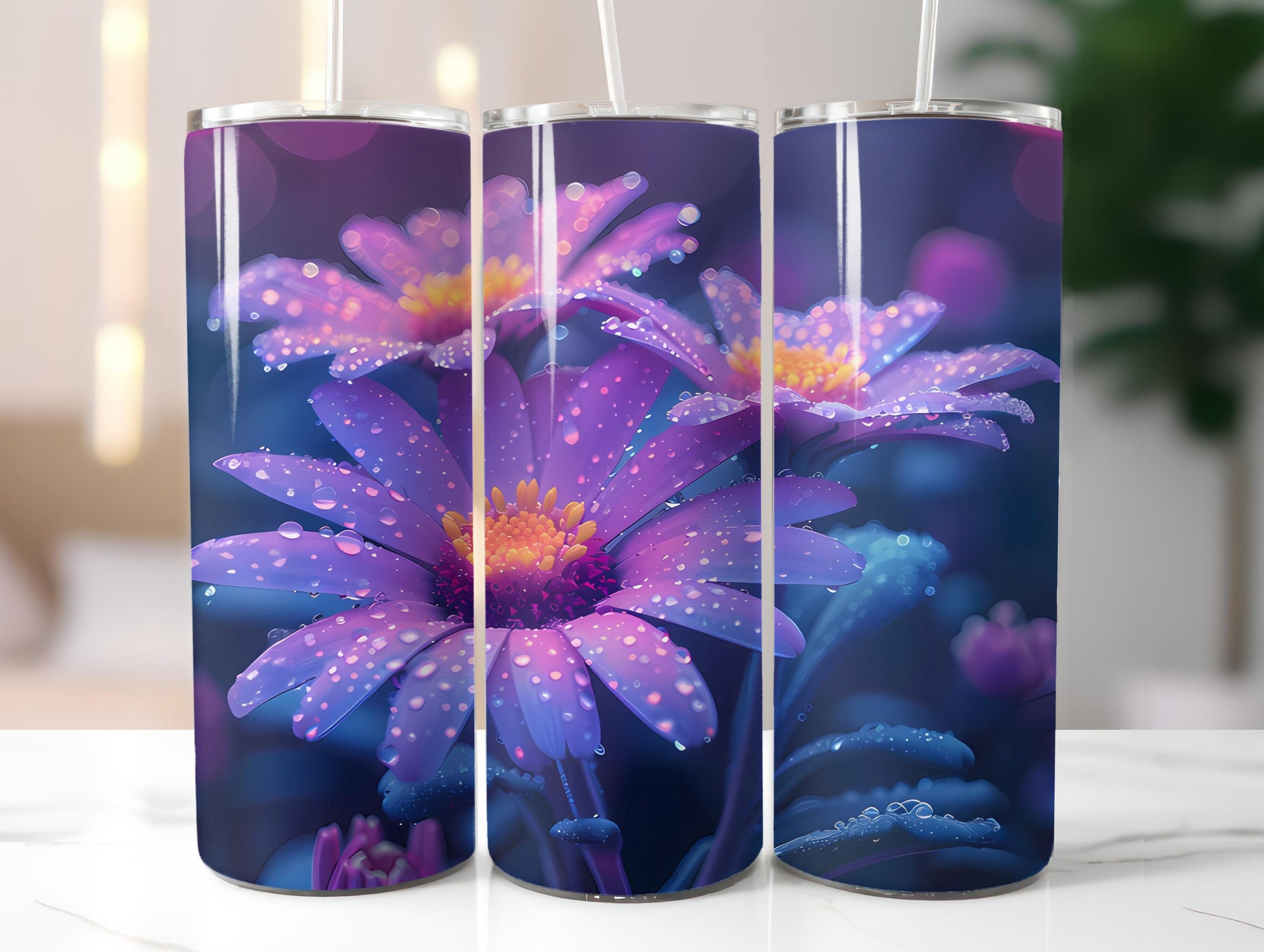 Asters Flowers Tumbler Wrap - CraftNest - Digital Crafting and Art
