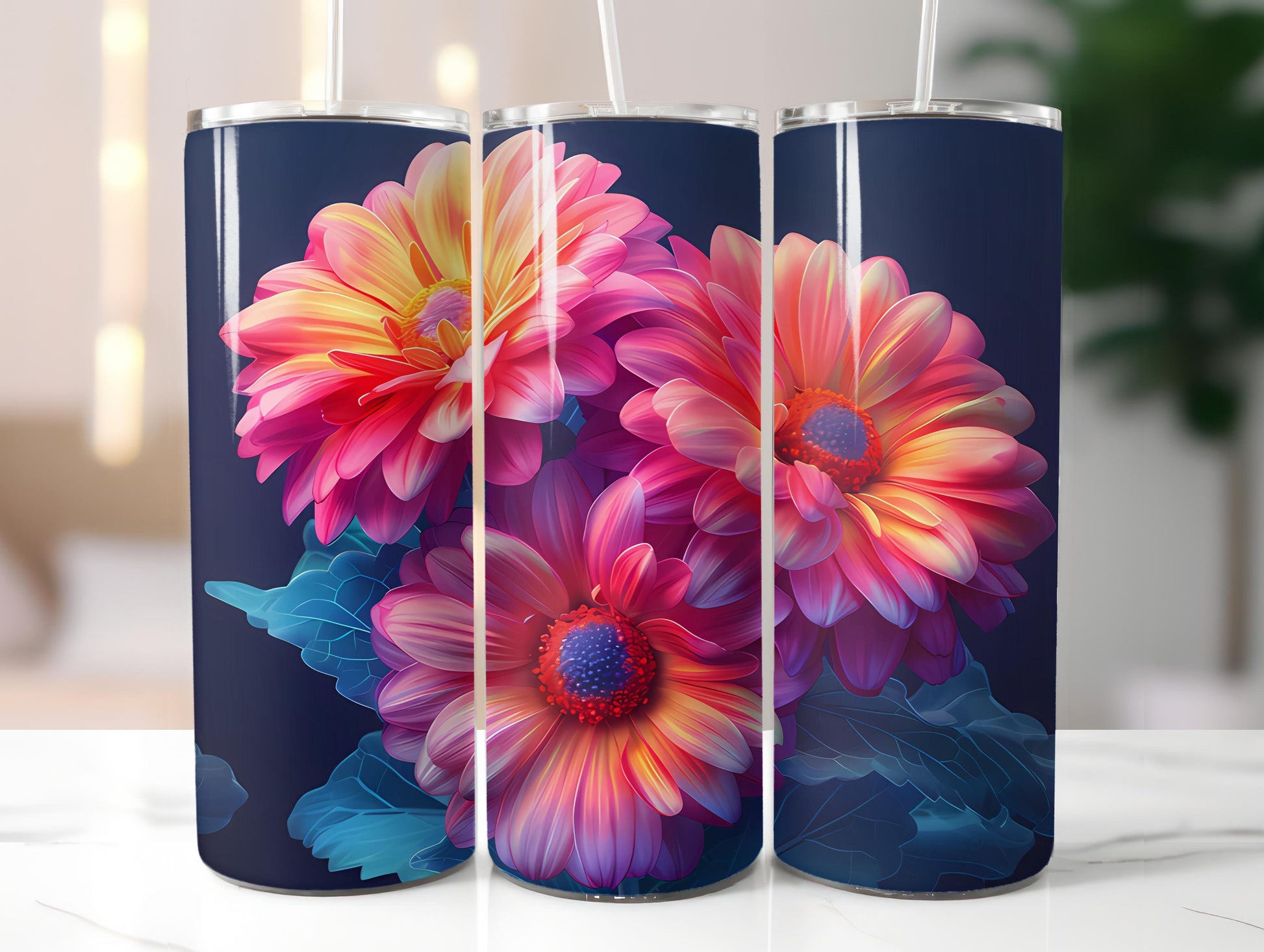 Asters Flowers Tumbler Wrap - CraftNest - Digital Crafting and Art