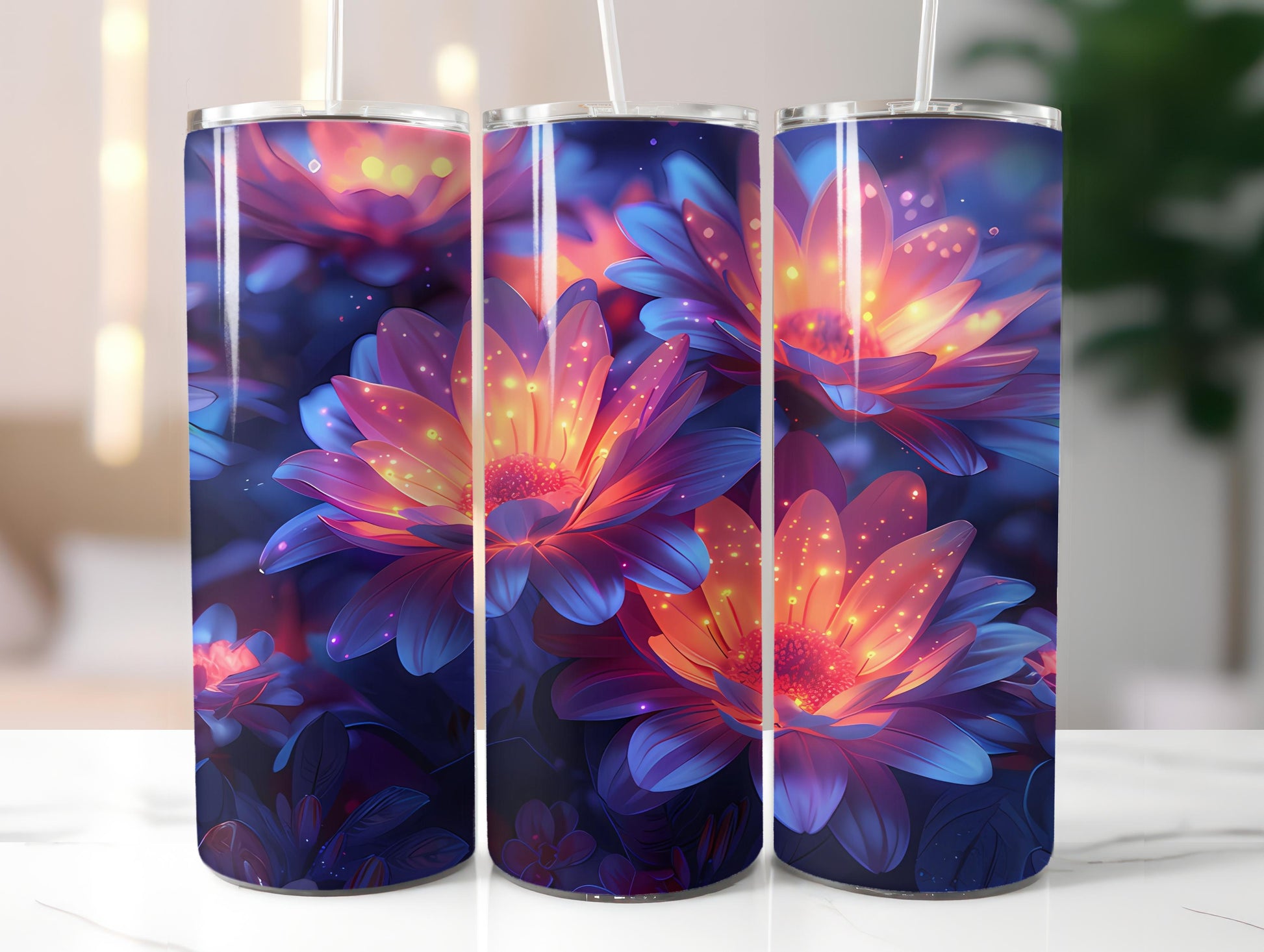 Asters Flowers Tumbler Wrap - CraftNest - Digital Crafting and Art