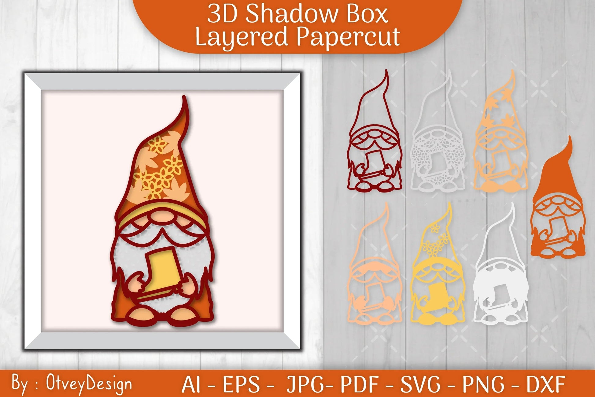 Autumn Gnome Layered Papercut SVG Bundle - CraftNest - Digital Crafting and Art