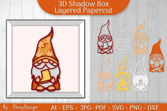 Autumn Gnome Layered Papercut SVG Bundle - CraftNest - Digital Crafting and Art