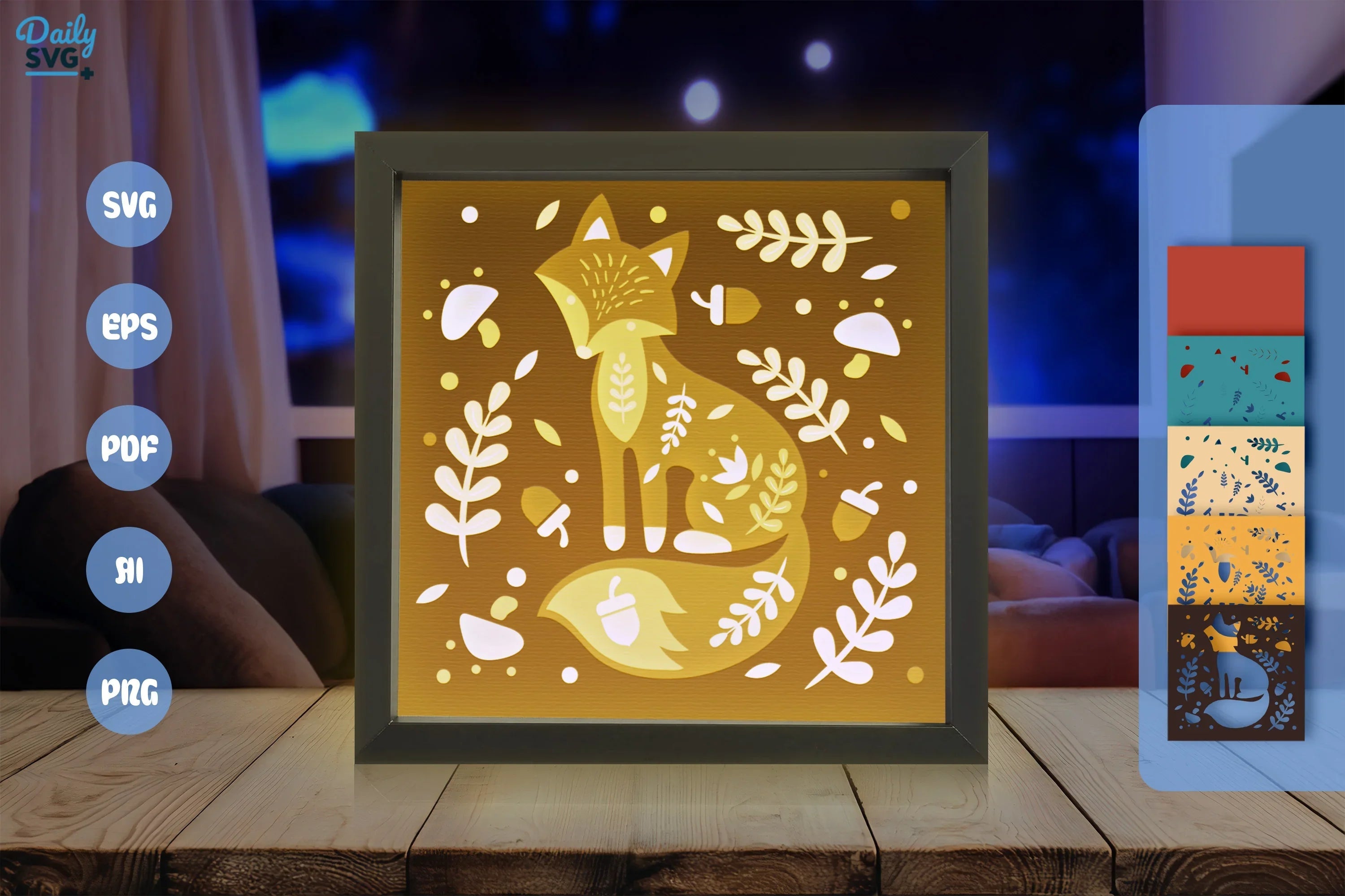 Autumn Fox Folk Art Papercut SVG Bundle - CraftNest - Digital Crafting and Art