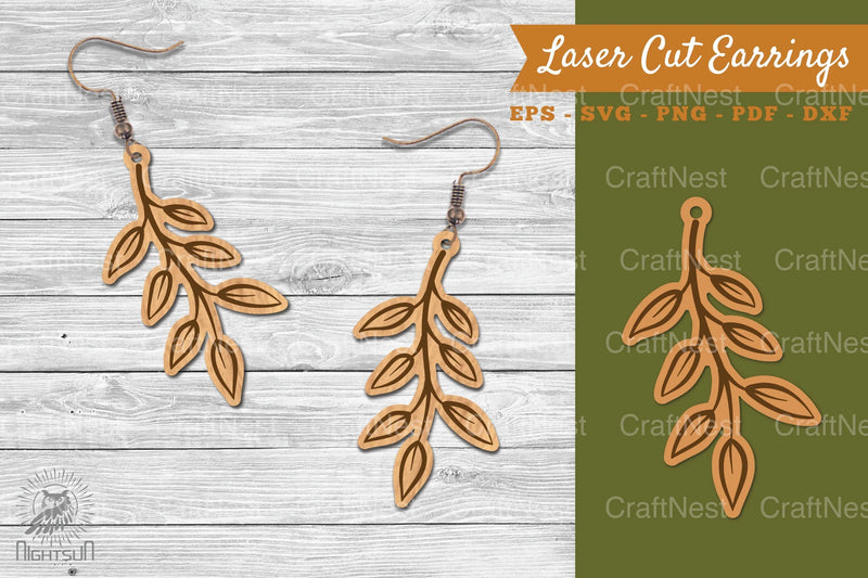 Autumn Leaves Laser Cut Earrings SVG Design Bundle - CraftNest - Digital Crafting and Art