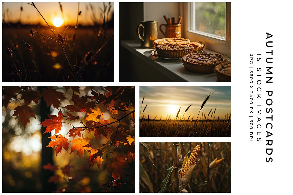Autumn Postcards - Stock Images - CraftNest - Digital Crafting and Art