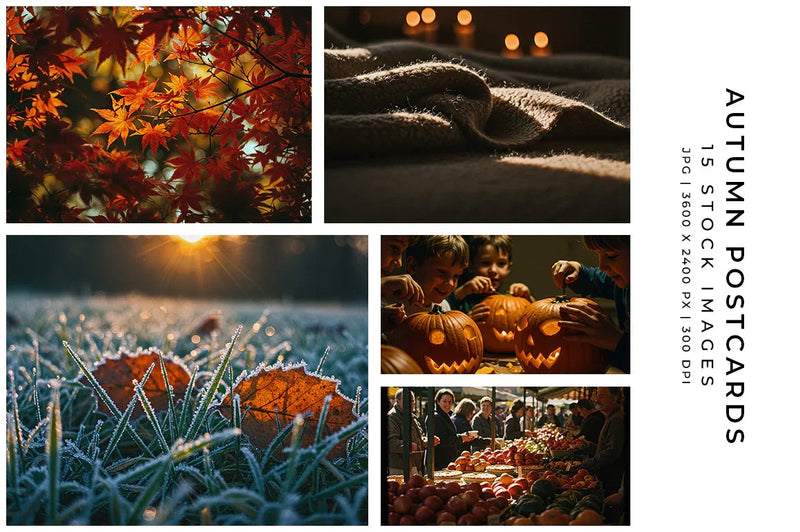 Autumn Postcards - Stock Images - CraftNest - Digital Crafting and Art