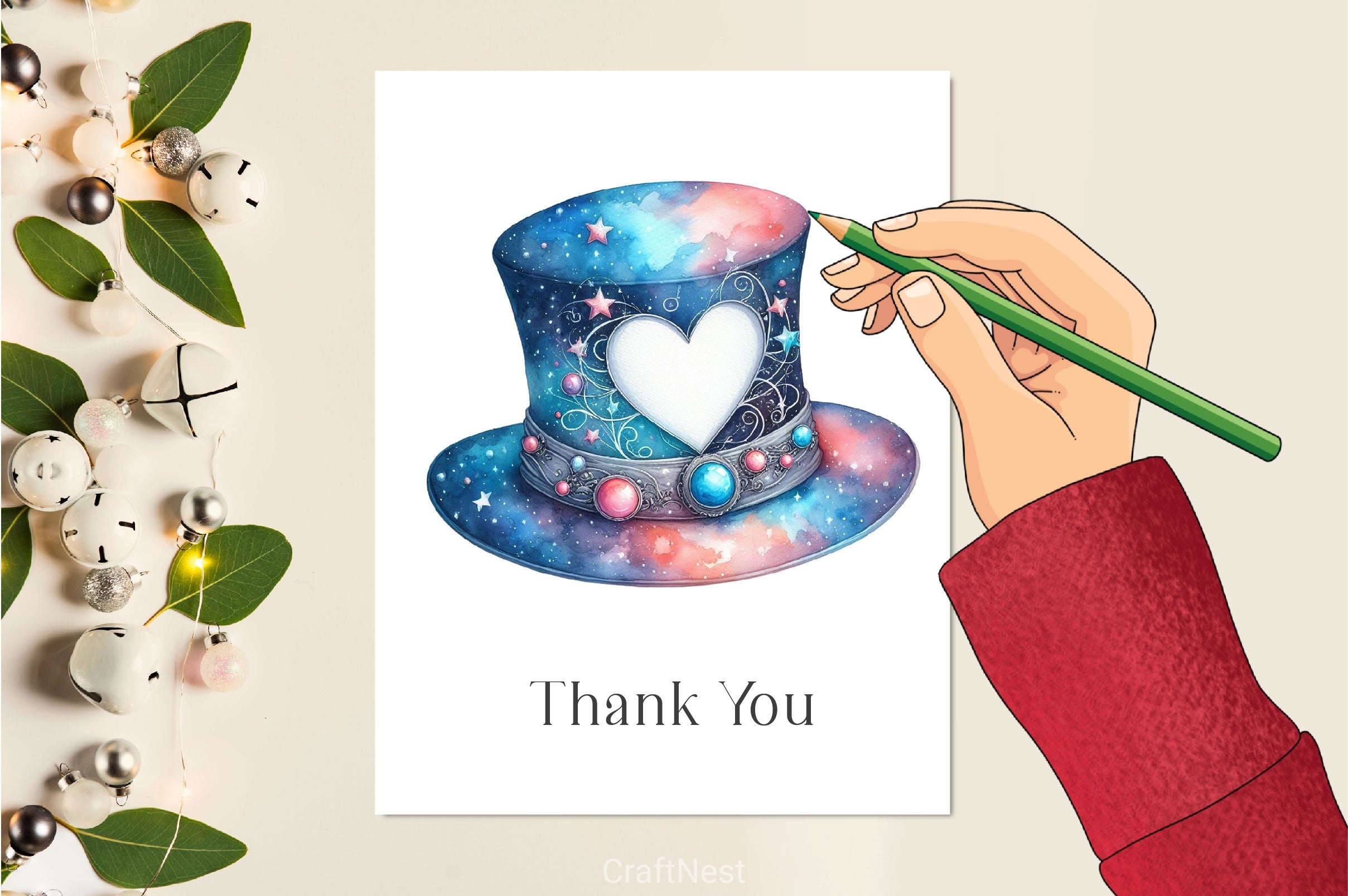 Celestial Witch Hat Clipart Bundle