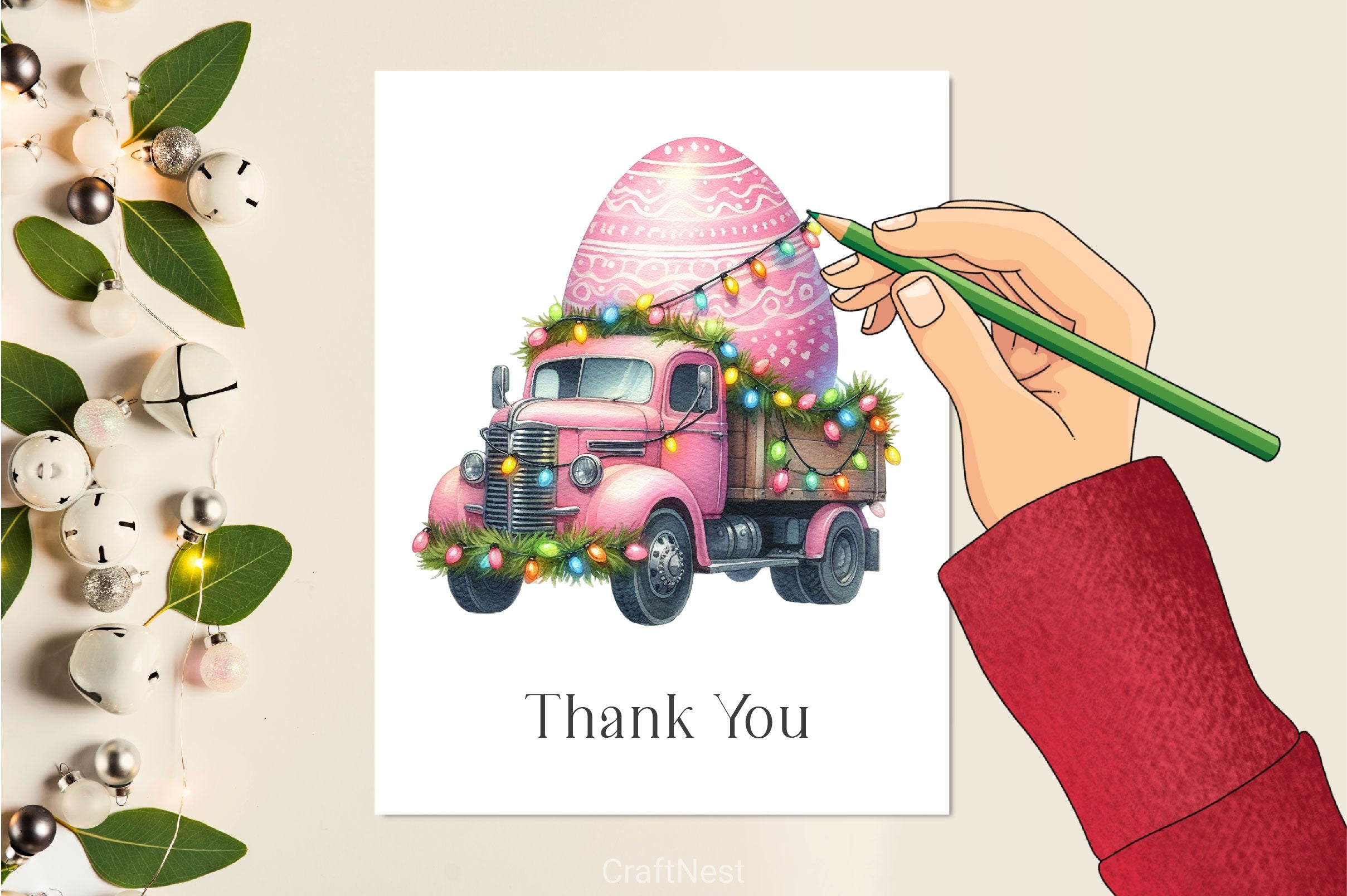 Easter Truck With Egg Clipart Bundle 1