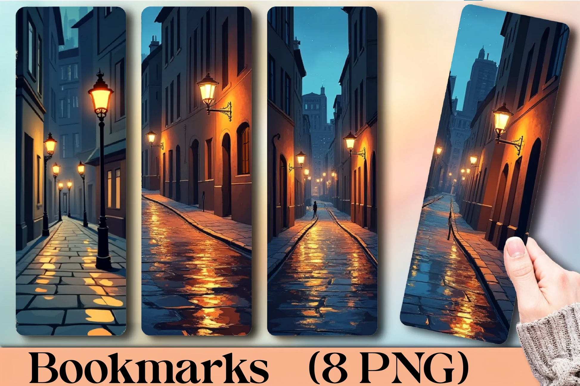 Rainy City Night Bookmark Journal - CraftNest - Digital Crafting and Art