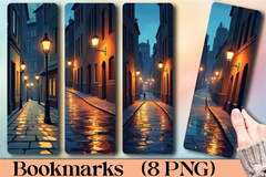 Rainy City Night Bookmark Journal - CraftNest - Digital Crafting and Art