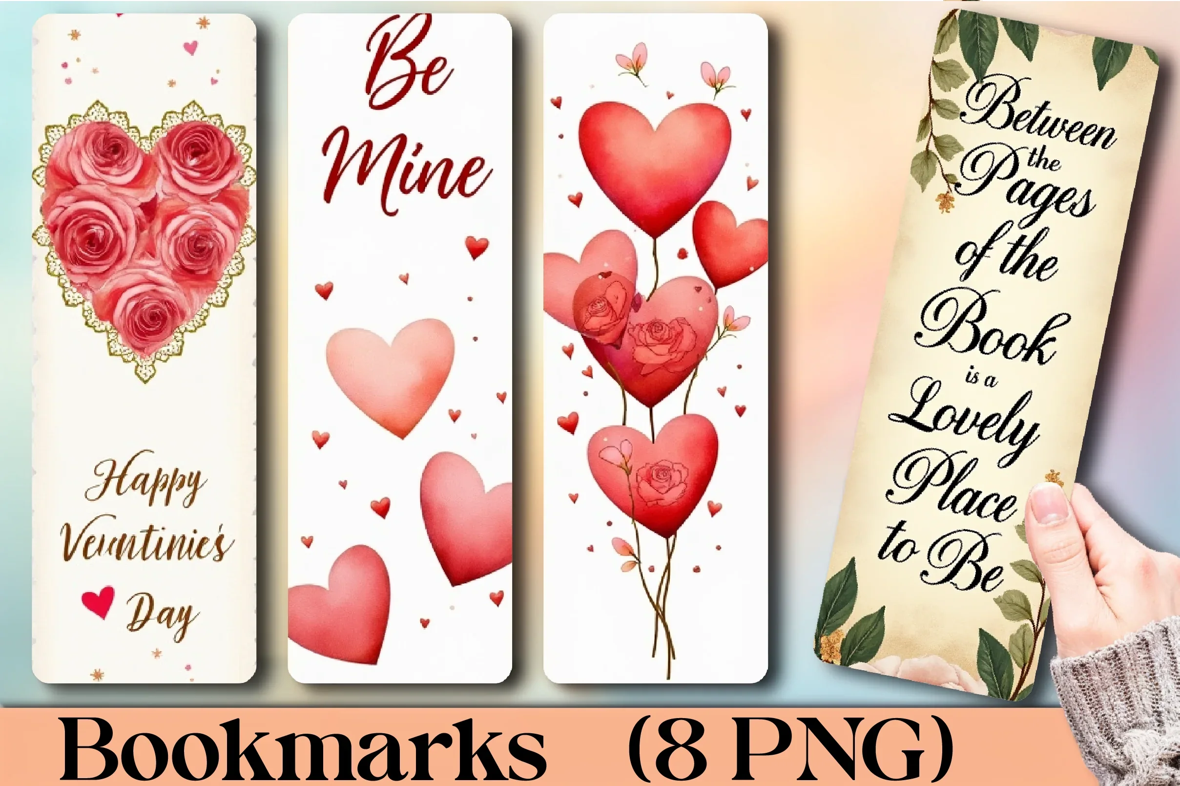 Romantic Valentine's Day Bookmark Journal - CraftNest - Digital Crafting and Art