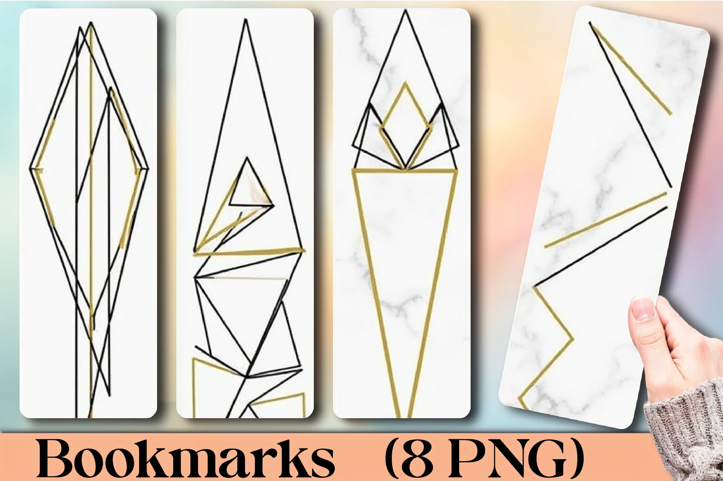 Modern Geometric Valentine's Bookmark Journal - CraftNest - Digital Crafting and Art