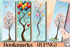 Whimsical Balloon Tree Bookmark - CraftNest - Digital Crafting and Art
