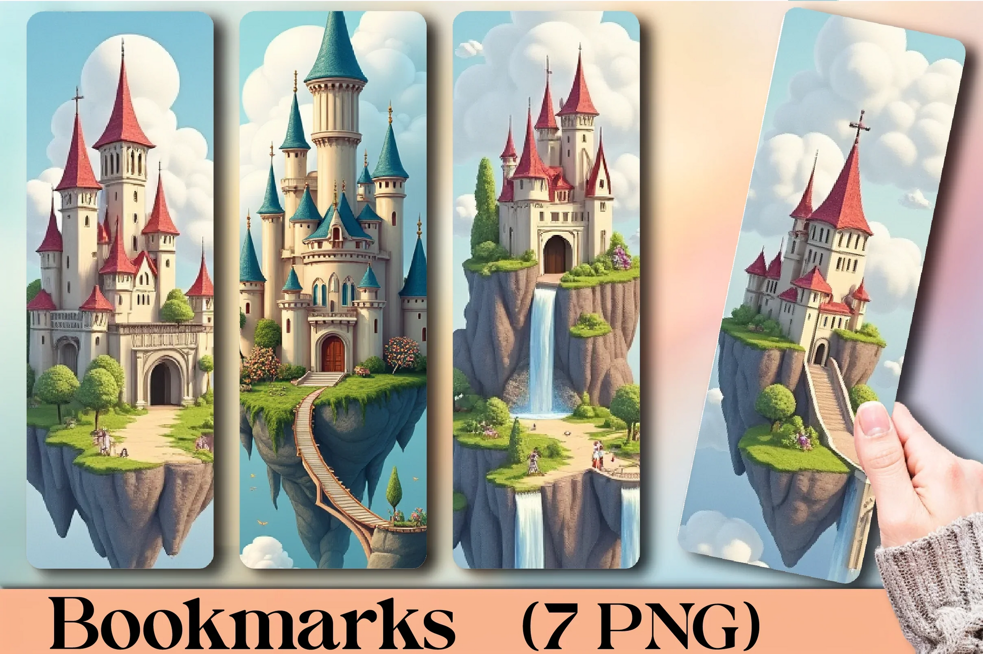 Fantasy Castle Sky Bookmark Journal - CraftNest - Digital Crafting and Art