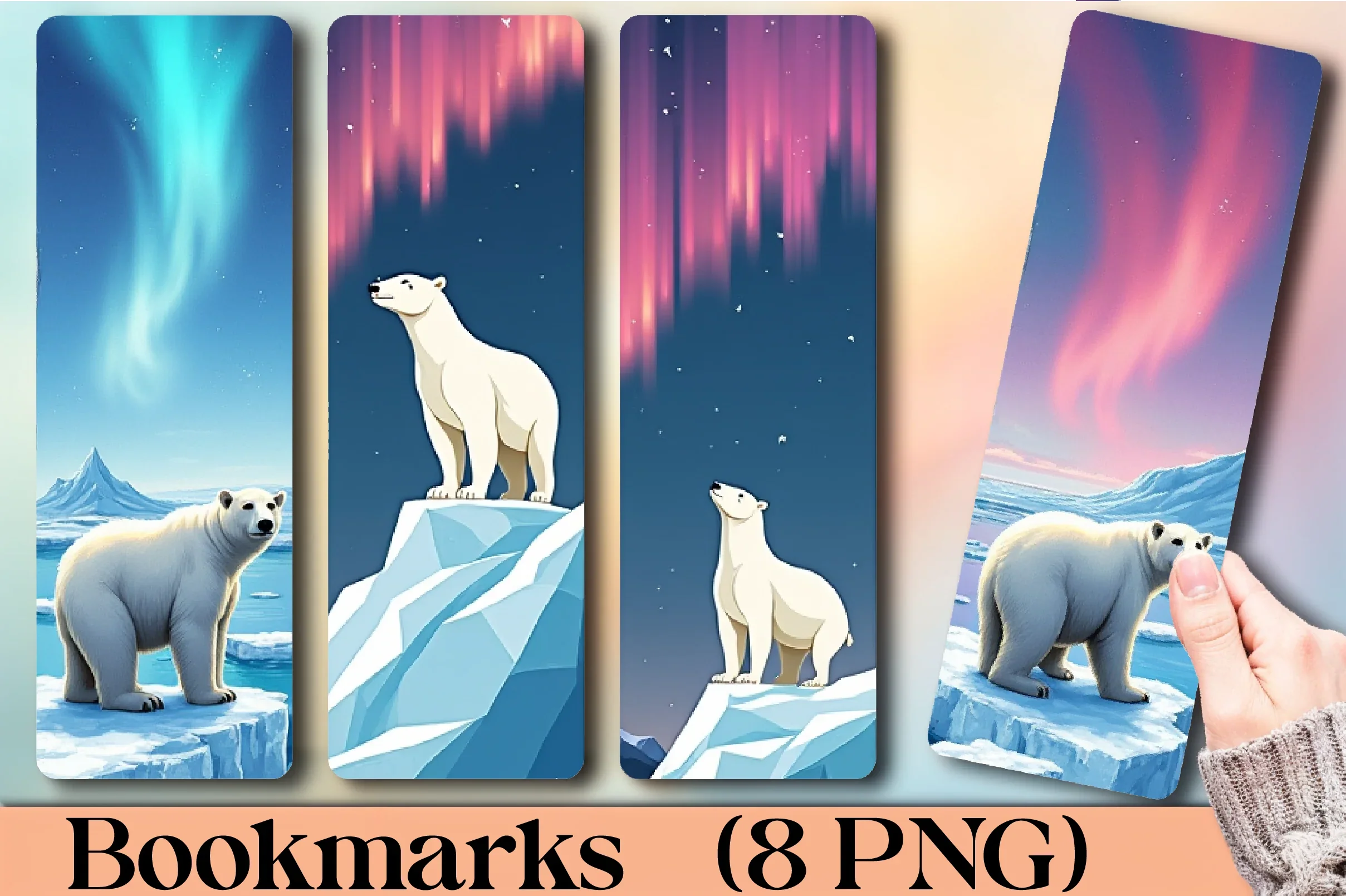Arctic Polar Lights Bookmark Journal - CraftNest - Digital Crafting and Art