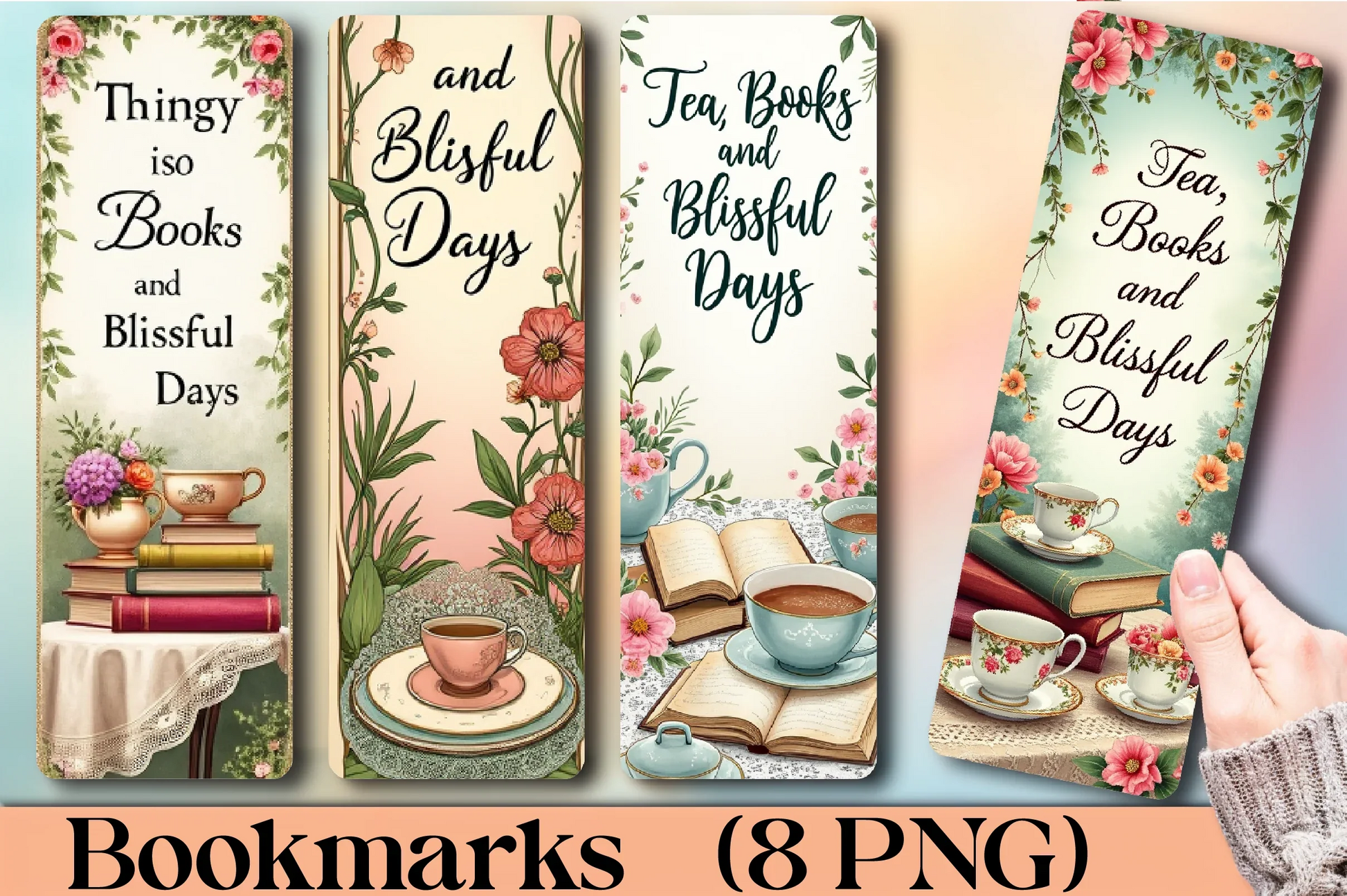 Garden Tea Party Bliss Bookmark Journal - CraftNest - Digital Crafting and Art