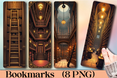 Ancient Library Interior Bookmark Journal - CraftNest - Digital Crafting and Art