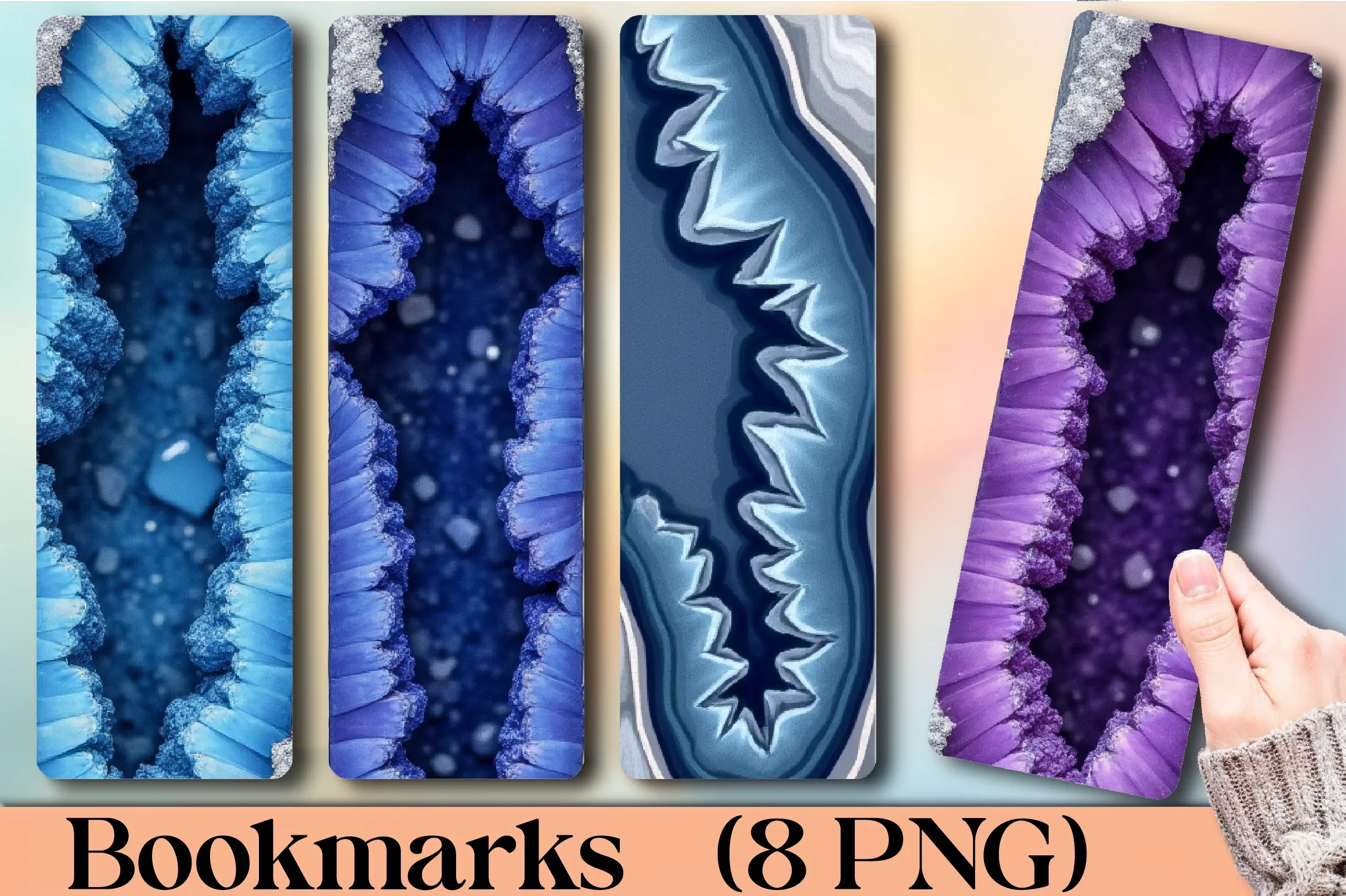 Crystal Geode Bookmark for Junk Journals - CraftNest - Digital Crafting and Art