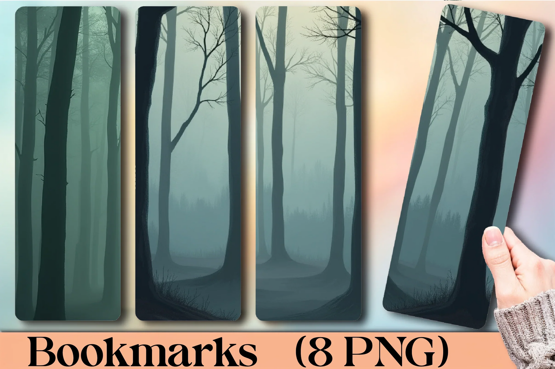 Mystic Foggy Woods Bookmark Journal - CraftNest - Digital Crafting and Art